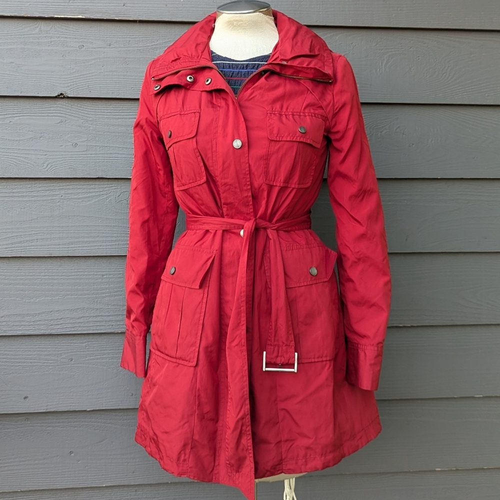 COLE HAAN deep red spring jacket coat S